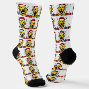 dog socks with Christmas hats
