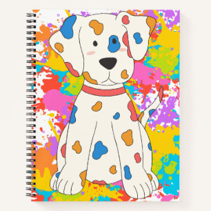 dog splash paint notebook