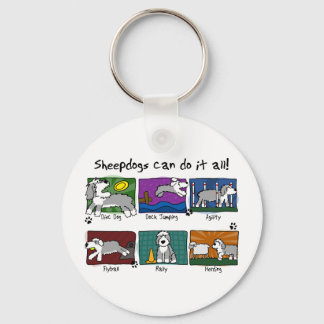 Dog Sports Old English Sheepdog Key Ring