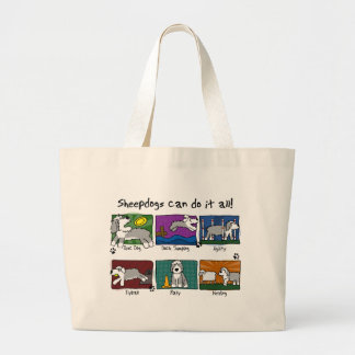 Dog Sports Old English Sheepdog Large Tote Bag