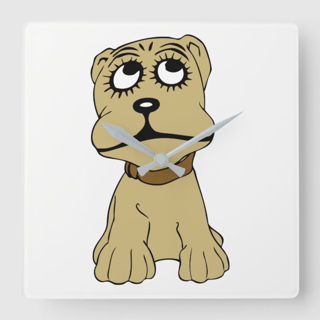 Dog Square Wall Clock (Front)