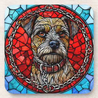 Dog Stained Glass Art Coaster
