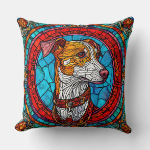 Dog Stained Glass Art Cushion