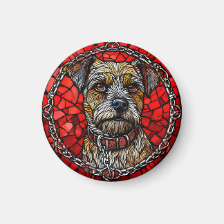 Dog Stained Glass Art Magnet