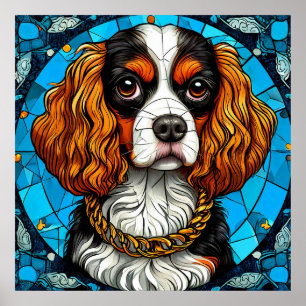 Dog Stained Glass Portrait Poster