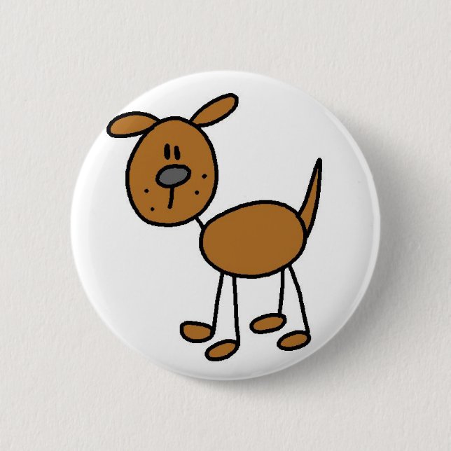 Dog Stick Figure Button (Front)