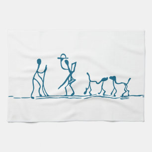 Dog Stick Figure Kitchen Towel