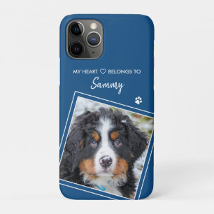 Dog Stylish Modern Quote Blue Pet Photo Case-Mate iPhone Case