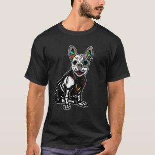Dog Sugar Skull Puppy X Ray Mexican Cool Christmas T-Shirt