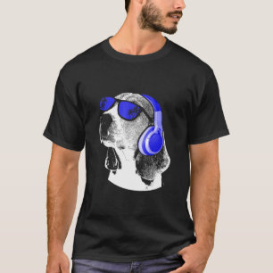 Dog sunglasses headphones festival music dog owner T-Shirt