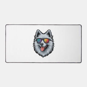 Dog Sunglasses Mountain Sunset Reflection Desk Mat
