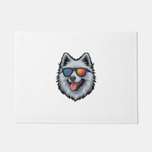 Dog Sunglasses Mountain Sunset Reflection Doormat