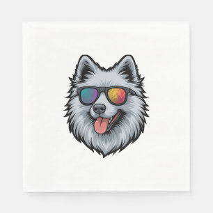 Dog Sunglasses Mountain Sunset Reflection Napkin