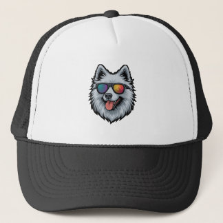 Dog Sunglasses Mountain Sunset Reflection Trucker Hat