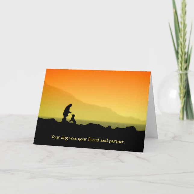 Dog  Sunset Sympathy Card (Front)