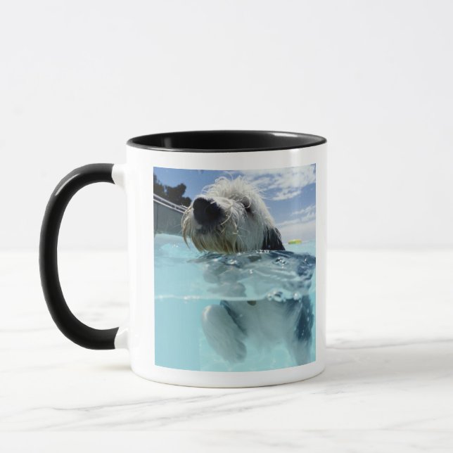 Dog Swimming in a Swimming Pool Mug (Left)