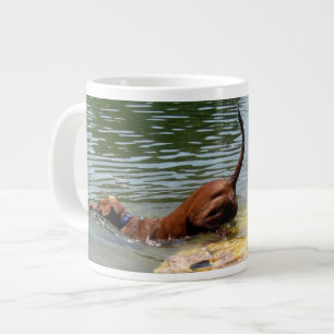 Dog Swimming Ladybird Lake - Downtown Austin Texas Large Coffee Mug