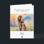 Dog Sympathy Card, custom name. Pet Loss  Card<br><div class="desc">Dog Sympathy Card,  simple elegant Cocker Spaniel Watercolour design.  Sympathy words with custom name design.</div>
