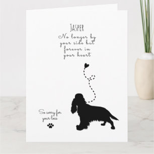 Dog Sympathy Card, custom name. Pet Loss Card