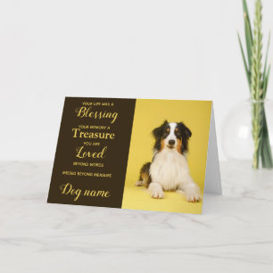 Dog Sympathy Card for Loss Memorial with photo