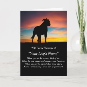 Dog Sympathy Card for Loss Memorial with photo