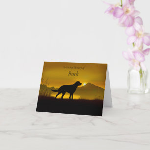 Dog Sympathy Custom Dog Name in Sunset  Card