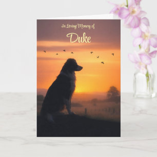 Dog Sympathy Custom Name Silhouetted Dog  Card