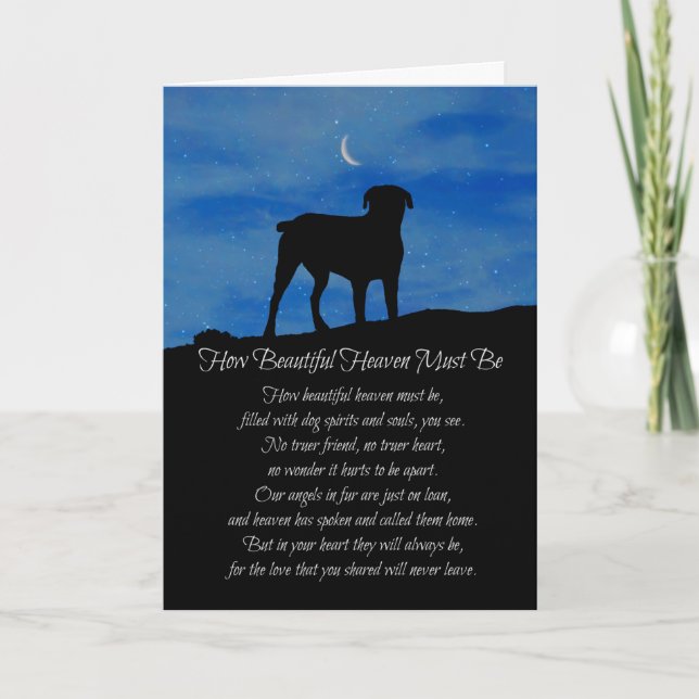 Dog Sympathy Dogs in Heaven Poem Card (Front)