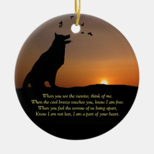 Dog Sympathy Memorial Tribute with Name Ceramic Tree Decoration
