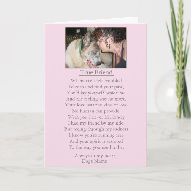 dog sympathy original poem customisable card (Front)