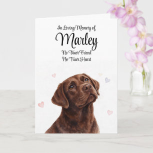 Dog Sympathy Personalised Name Chocolate Labrador  Card