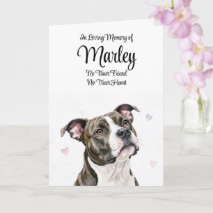 Dog Sympathy Personalised Name Pitbull Pitty Card