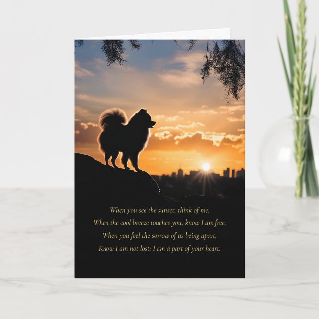 Dog Sympathy Spiritual Poem Silhouette Little Toy Card (Front)