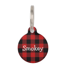 Dog Tag, Buffalo Plaid, Personalised