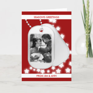Dog Tag with Photo Season's Greeting Card