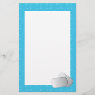 Dog Tags Love (blue) Stationery
