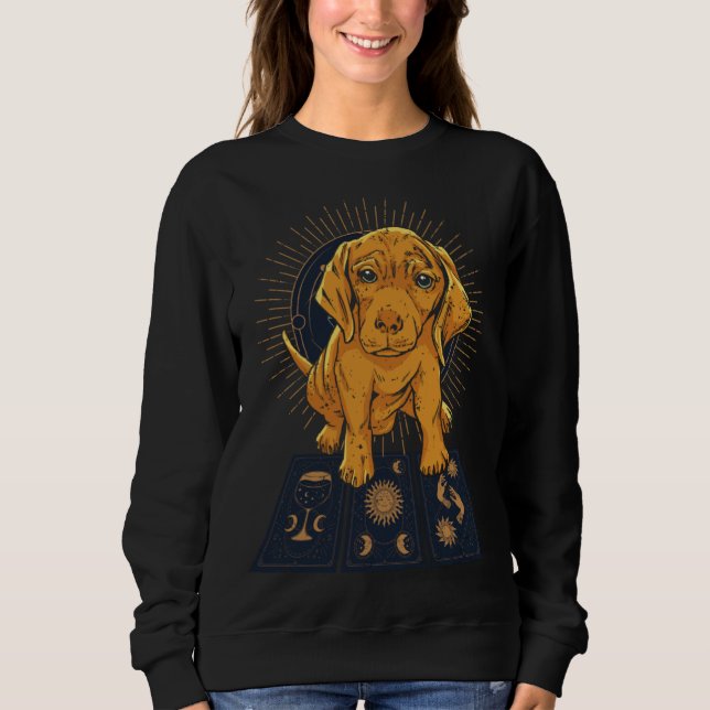 Dog Tarot Card Reading Cartomancy Retro Tarot Card Sweatshirt (Front)