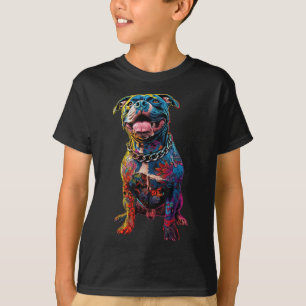 Dog Tattoos Pitbull Tattooed Colourful Tattooed Do T-Shirt