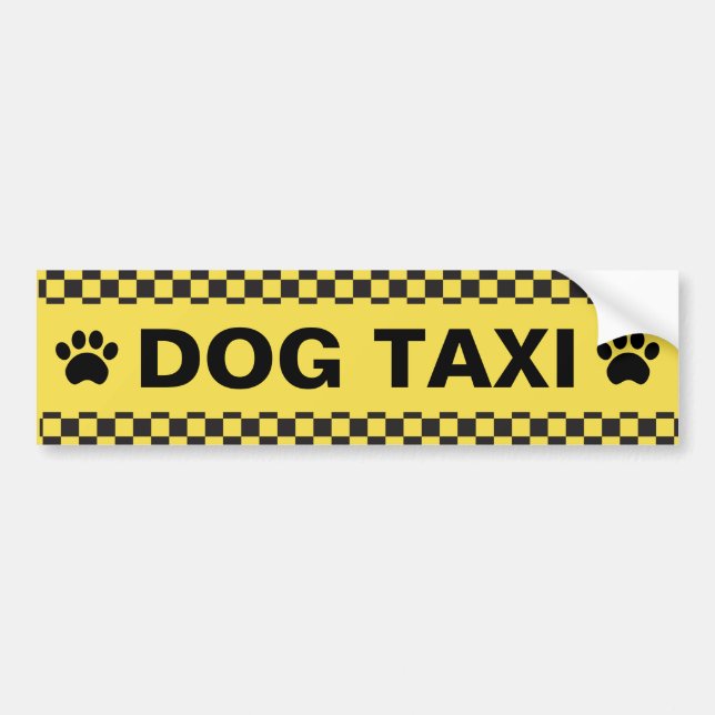 Dog Taxi Bumper Sticker (Front)