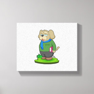 Dog Teacher Book Canvas Print