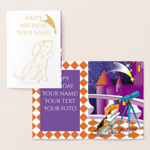 dog telescope foil card
