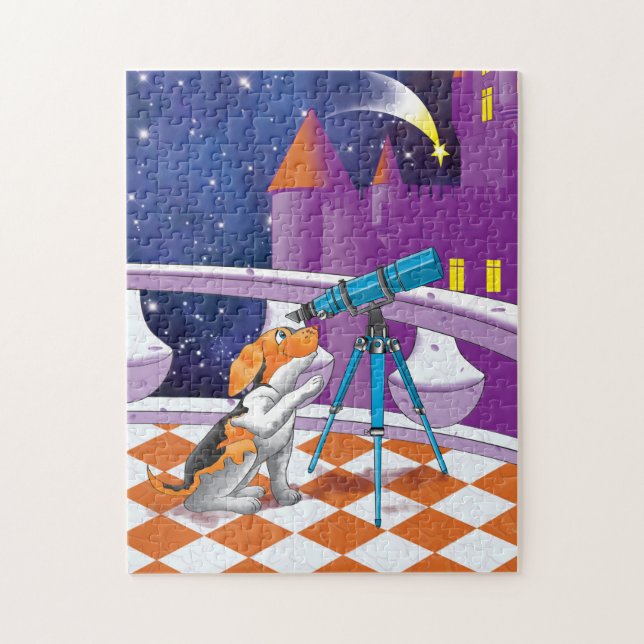 dog telescope jigsaw puzzle (Vertical)