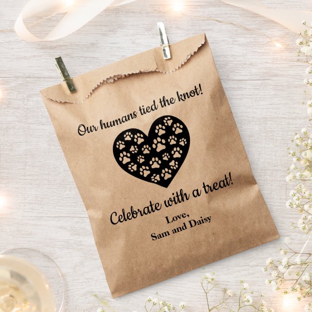 Dog Thank You Wedding Cookie Pet Treat Favour Bag (Clipped)