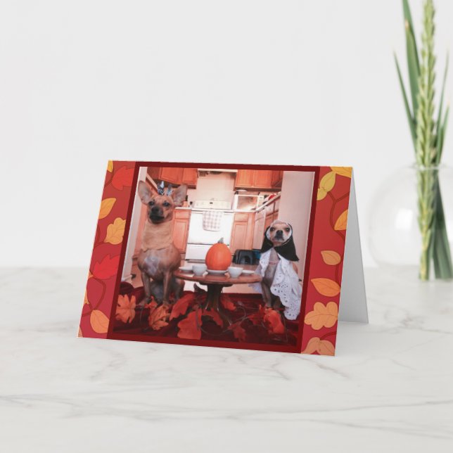 Dog Thanksgiving Holiday Card (Front)