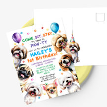 Dog Theme Birthday Party Invitation
