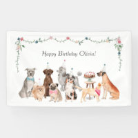 Dog Theme Party Banner, Birthday Backdrop