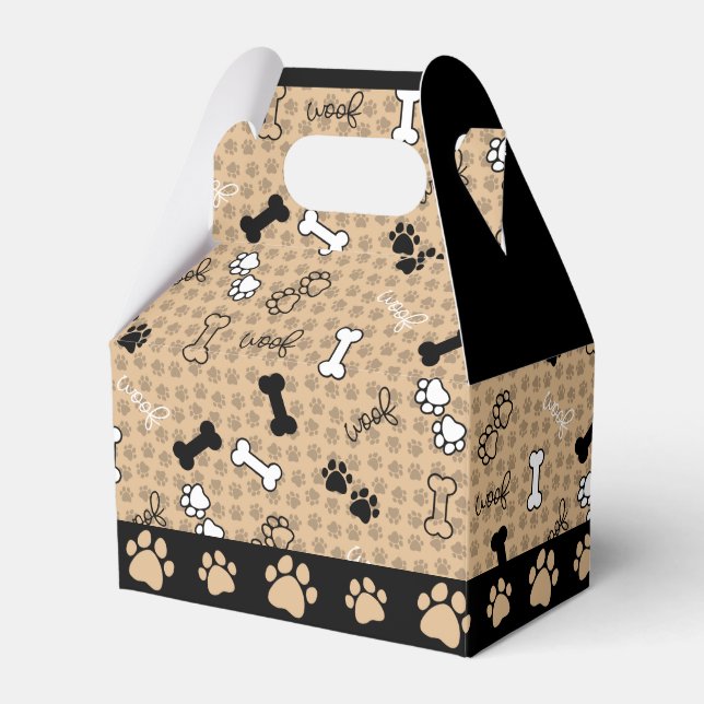 Dog Theme Paw Print Favour Box (Front Side)