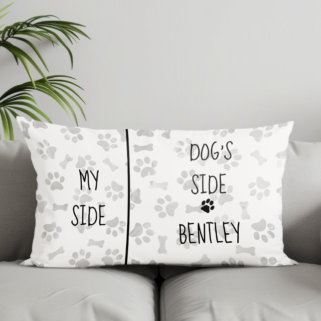 Dog Themed Bedroom Paw Prints My Side Dogs Side Pillowcase (Creator Uploaded)