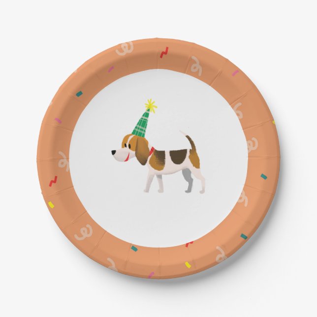Dog Themed Birthday Party Plates (Front)