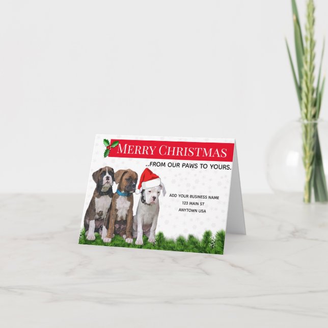 Dog Themed Christmas Cards, Pet Business Thank You Card (Front)